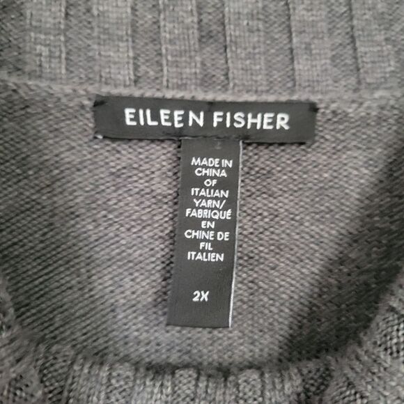 Eileen Fisher Ash Extra Fine Merino Wool Turtleneck Dress Size 2X - Picture 3 of 8